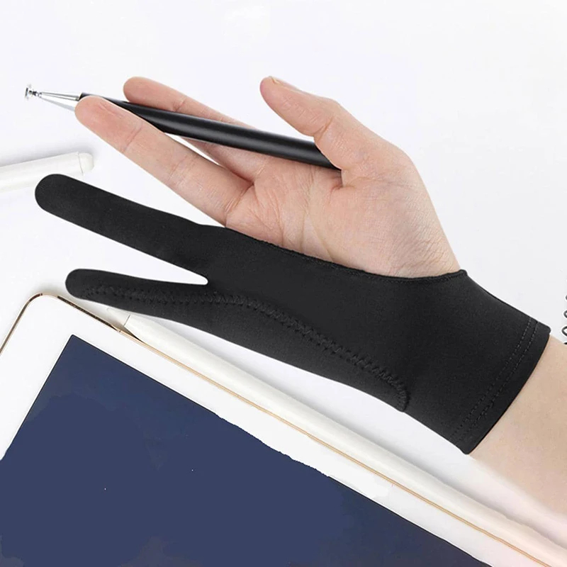 Drawing Glove Artist - 1/2PCS Single/Three Layers 2 Finger Anti-mistouch