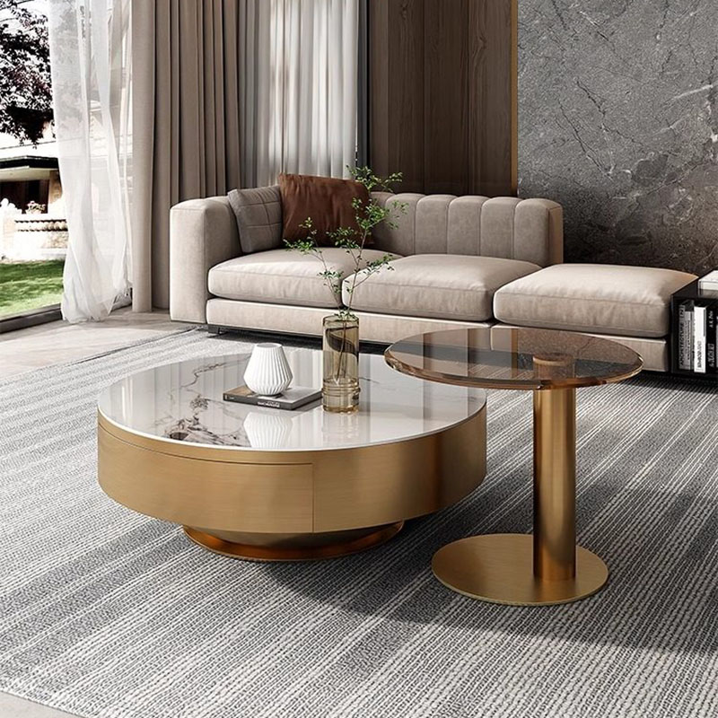 Unique Table Accessories - Round Clear Coffee Table Simple Aesthetic