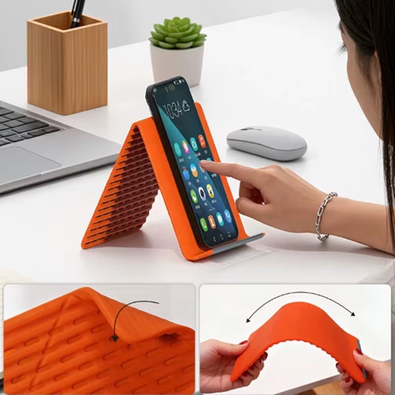 Useful Tablet Accessories - Flexible Foldable Silicone Phone Holder Portable