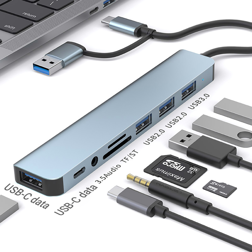 Tablet Accessories For Students - 9-in-1 Dual Head USB Docking Station