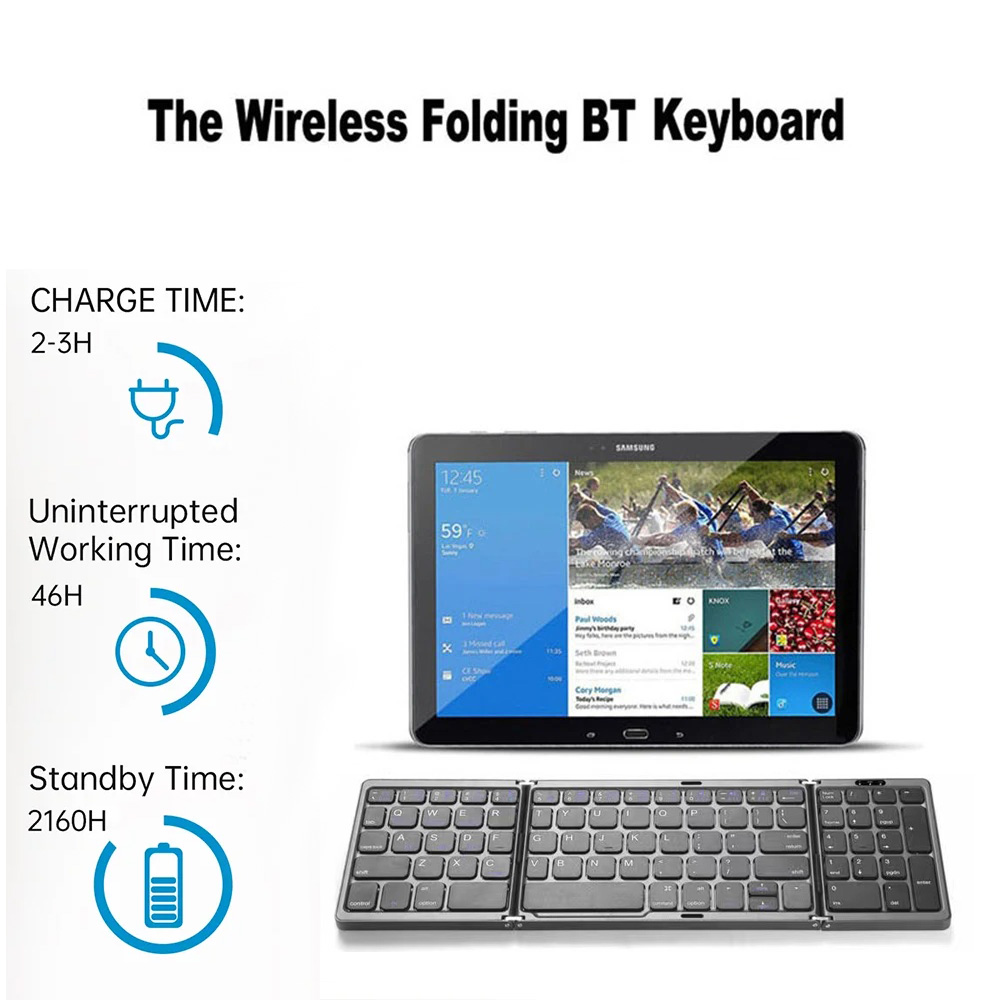 Tri-Fold Bluetooth Keyboard Po - огляд і ціна Android Tablet Gaming Accessories