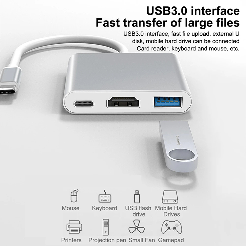 3 in 1 USB Type C Hub to 4K HD - огляд і ціна Tablet Ipad Accessories