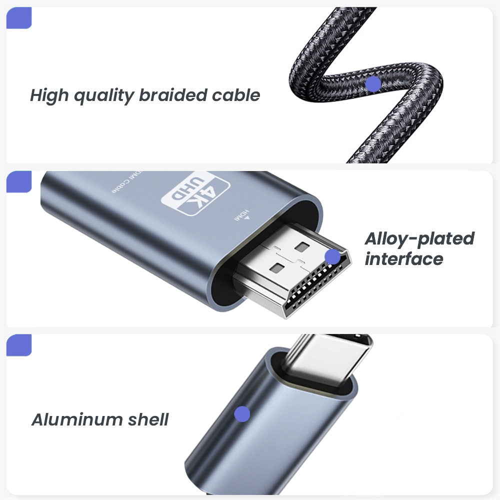 NIERBO USB C to HDMI Cable 6.6 - огляд і ціна Hdmi Adapter Tablet