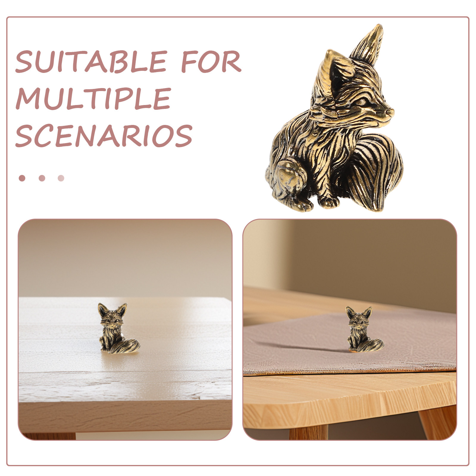 Vintage Solid Brass Fox Orname - огляд і ціна Office Table Accessories Unique