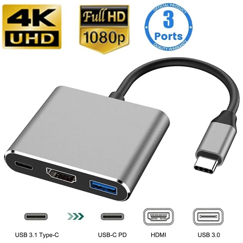 USB C HUB 3in1 Type C 3.0 to H - огляд і ціна Hdmi Adapter Tablet