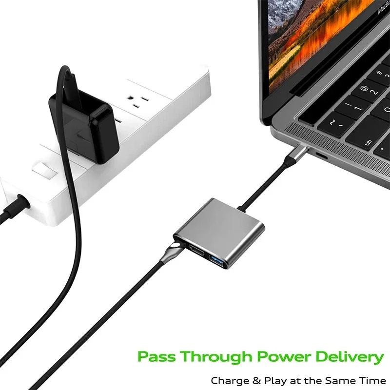 USB C HUB 3in1 Type C 3.0 to H - огляд і ціна Hdmi Adapter Tablet