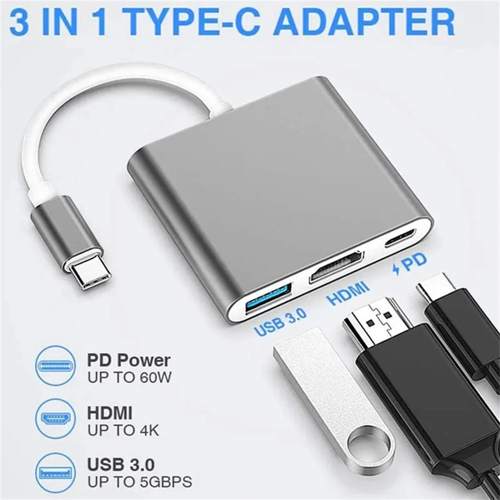USB C HUB 3-in-1 Multiports Ad - огляд і ціна Hdmi Adapter Tablet