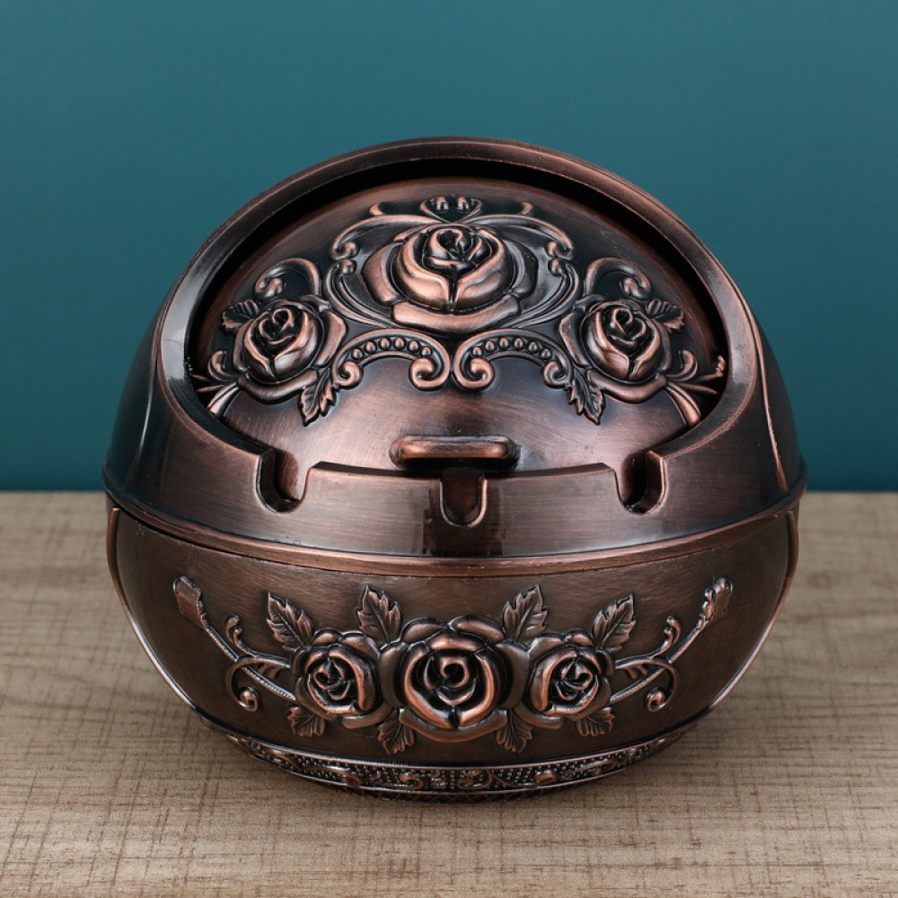 Retro Metal Ashtray With Lid D - огляд і ціна Office Table Accessories Unique