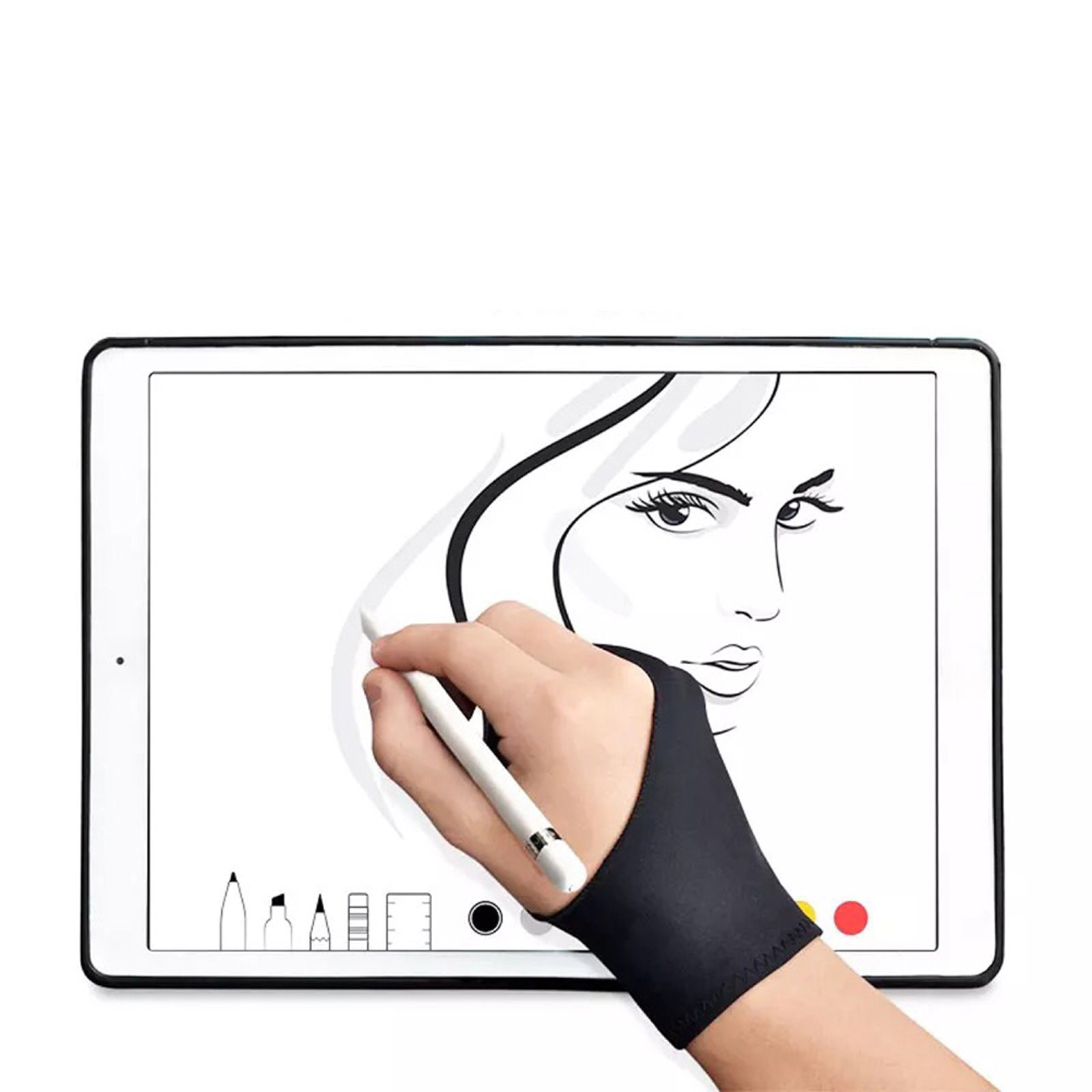 2Pcs Sketch Gloves Two Finger  - огляд і ціна Drawing Glove Artist